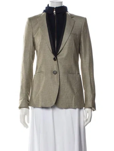 Pre-owned Veronica Beard Virgin Wool Blazer In Neutral
