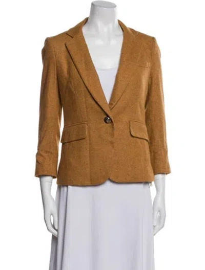 Pre-owned Veronica Beard Virgin Wool Blazer In Orange