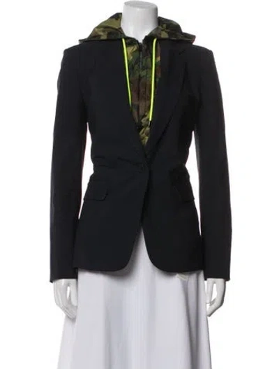 Pre-owned Veronica Beard Virgin Wool Camouflage Print Coat In Black