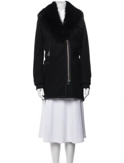 Pre-owned Veronica Beard Virgin Wool Coat In Black