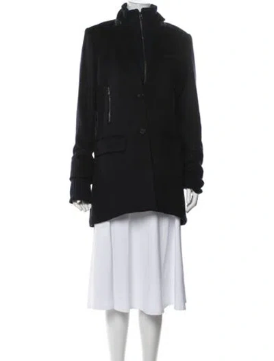 Pre-owned Veronica Beard Virgin Wool Coat In Black