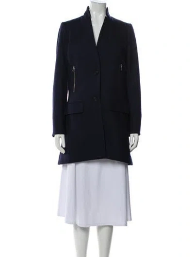 Pre-owned Veronica Beard Virgin Wool Coat In Blue