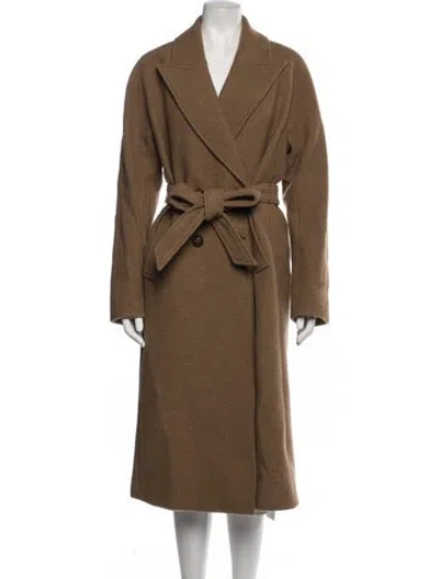 Pre-owned Veronica Beard Virgin Wool Coat In Brown