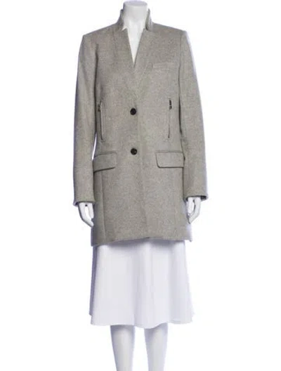 Pre-owned Veronica Beard Virgin Wool Coat In Gray