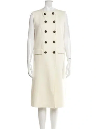Pre-owned Veronica Beard Virgin Wool Coat In White