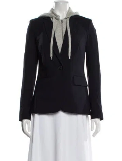 Pre-owned Veronica Beard Virgin Wool Evening Jacket In Blue