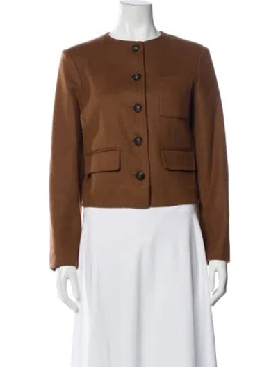 Pre-owned Veronica Beard Virgin Wool Evening Jacket In Brown