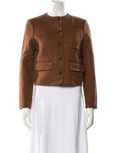 Pre-owned Veronica Beard Virgin Wool Evening Jacket In Brown