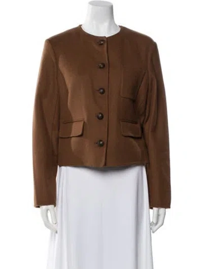 Pre-owned Veronica Beard Virgin Wool Evening Jacket In Brown