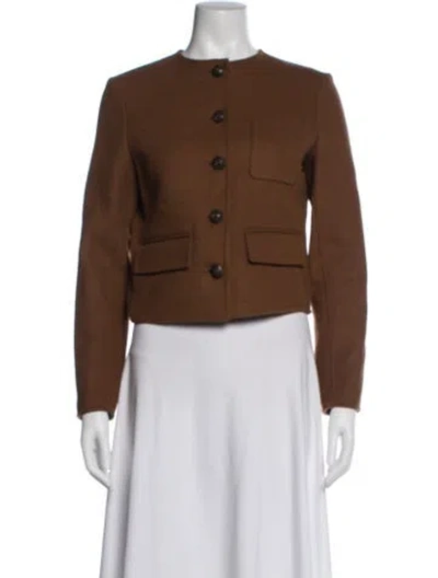 Pre-owned Veronica Beard Virgin Wool Evening Jacket In Brown