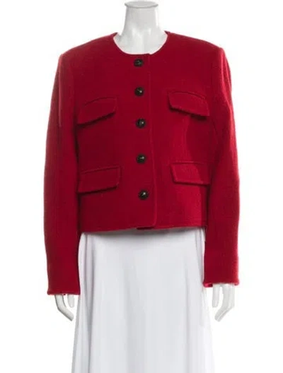 Pre-owned Veronica Beard Virgin Wool Evening Jacket In Red