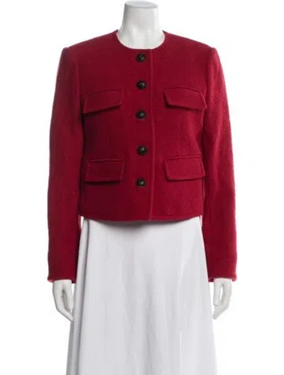 Pre-owned Veronica Beard Virgin Wool Evening Jacket W/ Tags In Red