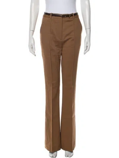 Pre-owned Veronica Beard Virgin Wool Flared Pants In Brown