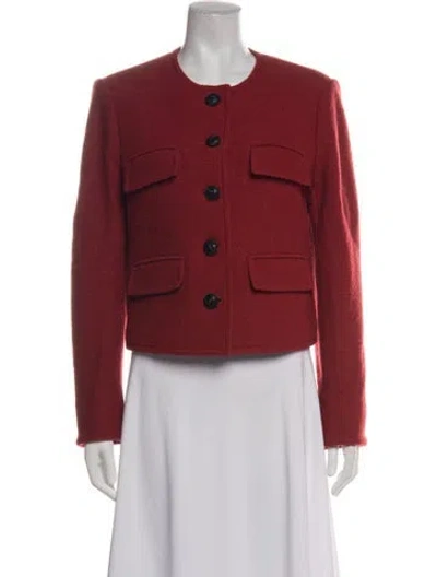 Pre-owned Veronica Beard Virgin Wool Jacket In Red