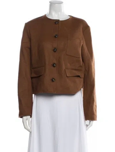 Pre-owned Veronica Beard Virgin Wool Jacket W/ Tags In Brown