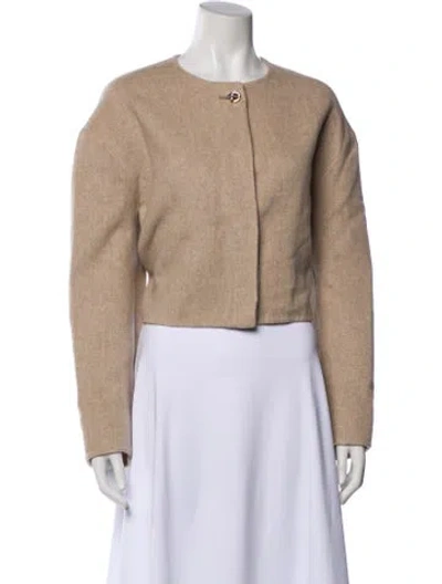 Pre-owned Veronica Beard Virgin Wool Jacket In White