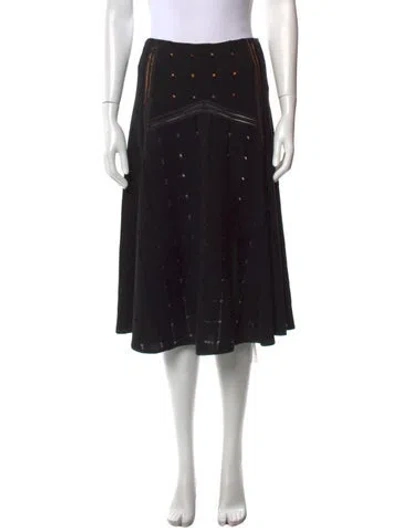 Pre-owned Veronica Beard Virgin Wool Knee-length Skirt W/ Tags In Black