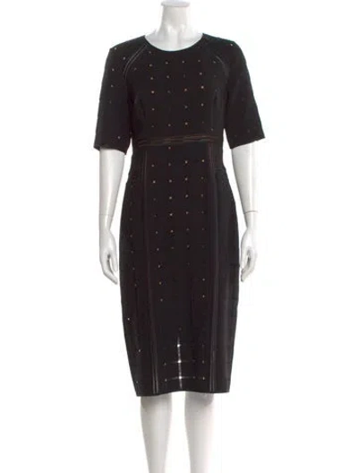 Pre-owned Veronica Beard Virgin Wool Midi Length Dress In Black
