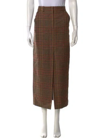 Pre-owned Veronica Beard Virgin Wool Midi Length Skirt In Brown