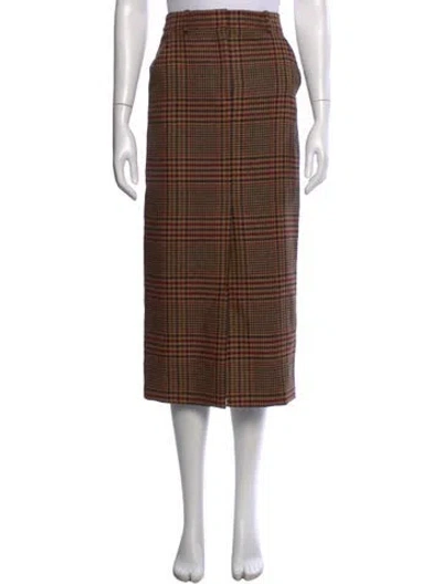 Pre-owned Veronica Beard Virgin Wool Midi Length Skirt In Brown