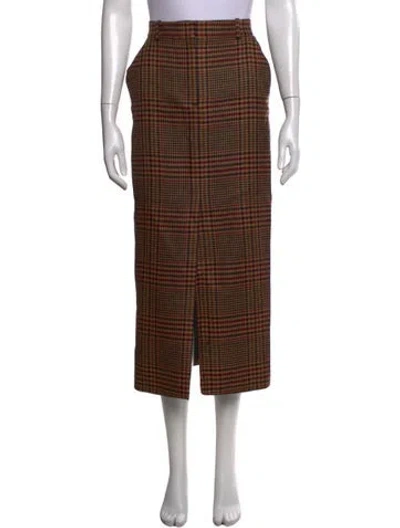 Pre-owned Veronica Beard Virgin Wool Midi Length Skirt In Brown
