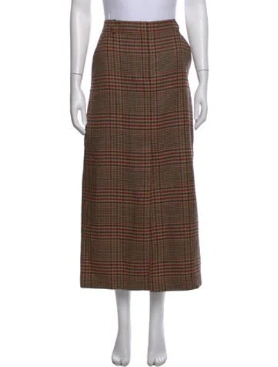 Pre-owned Veronica Beard Virgin Wool Midi Length Skirt W/ Tags In Brown