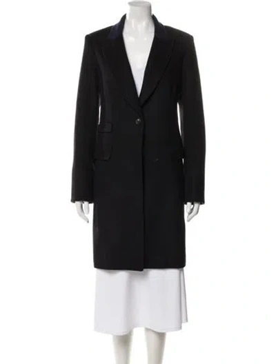 Pre-owned Veronica Beard Virgin Wool Peacoat In Black