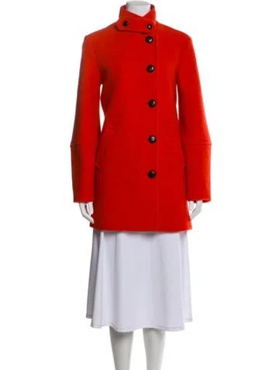 Pre-owned Veronica Beard Virgin Wool Peacoat W/ Tags In Orange