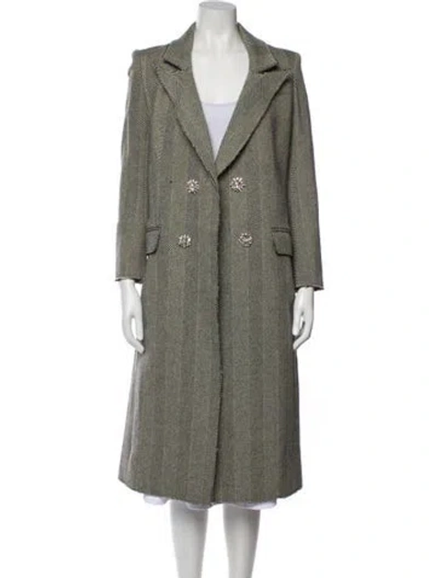 Pre-owned Veronica Beard Virgin Wool Plaid Print Coat In Black