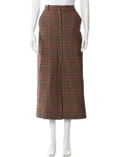Pre-owned Veronica Beard Virgin Wool Skirt In Brown