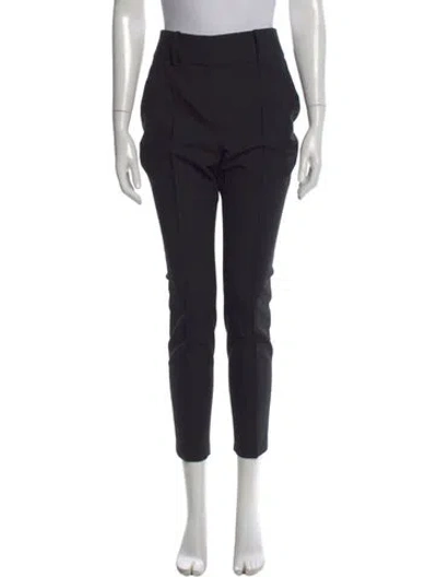Pre-owned Veronica Beard Virgin Wool Straight Leg Pants In Black