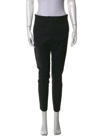 Pre-owned Veronica Beard Virgin Wool Straight Leg Pants In Black