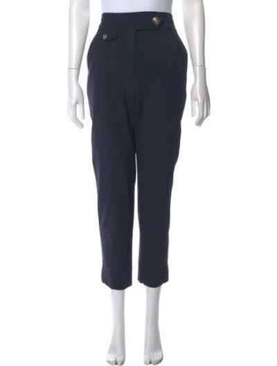 Pre-owned Veronica Beard Virgin Wool Straight Leg Pants In Blue