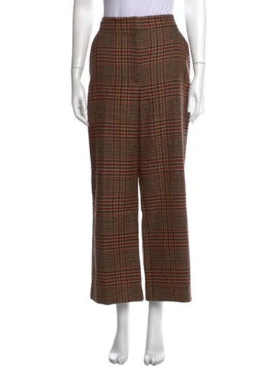 Pre-owned Veronica Beard Virgin Wool Straight Leg Pants In Brown
