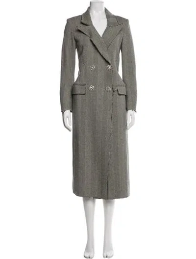 Pre-owned Veronica Beard Virgin Wool Striped Trench Coat In Multi