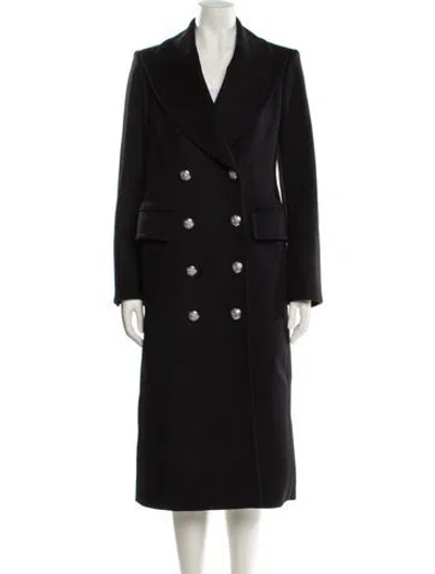 Pre-owned Veronica Beard Virgin Wool Trench Coat In Black