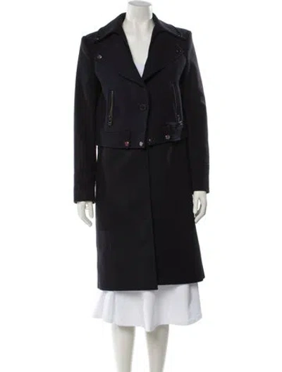 Pre-owned Veronica Beard Virgin Wool Trench Coat In Blue