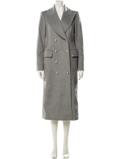 Pre-owned Veronica Beard Virgin Wool Trench Coat In Gray