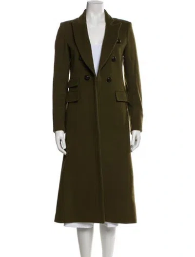 Pre-owned Veronica Beard Virgin Wool Trench Coat In Green