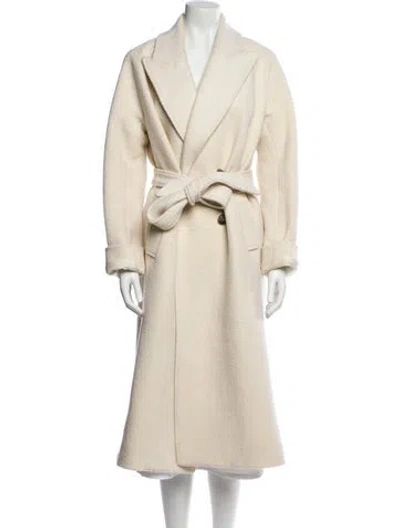 Pre-owned Veronica Beard Virgin Wool Trench Coat In Neutral