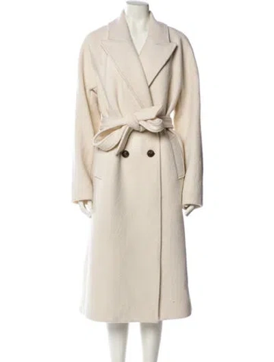 Pre-owned Veronica Beard Virgin Wool Trench Coat In Neutral