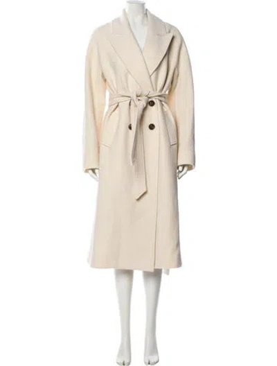 Pre-owned Veronica Beard Virgin Wool Trench Coat In Neutral