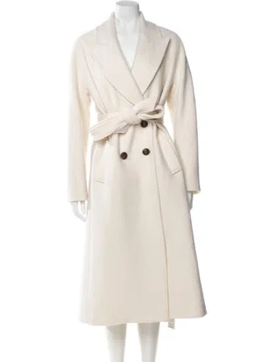 Pre-owned Veronica Beard Virgin Wool Trench Coat In Neutral