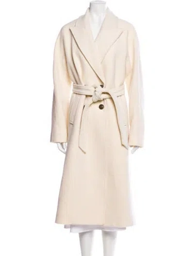 Pre-owned Veronica Beard Virgin Wool Trench Coat In Neutral