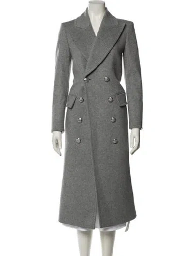 Pre-owned Veronica Beard Virgin Wool Trench Coat W/ Tags In Gray