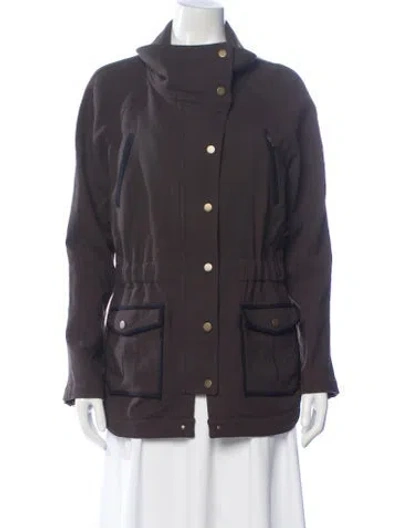 Pre-owned Veronica Beard Virgin Wool Utility Jacket In Brown