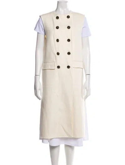 Pre-owned Veronica Beard Virgin Wool Vest In White