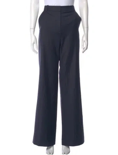 Pre-owned Veronica Beard Virgin Wool Wide Leg Pants In Blue