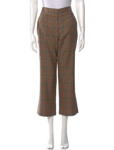 Pre-owned Veronica Beard Virgin Wool Wide Leg Pants In Brown