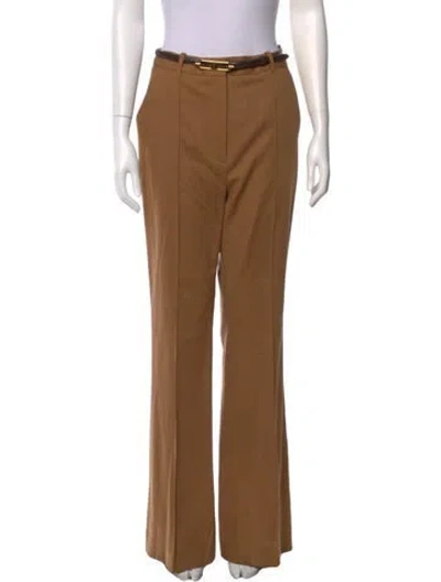 Pre-owned Veronica Beard Virgin Wool Wide Leg Pants In Brown